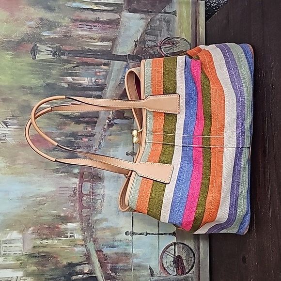 Coach Hamptons 10th Annv Archive Stripe Bag EUC - Picture 3 of 13